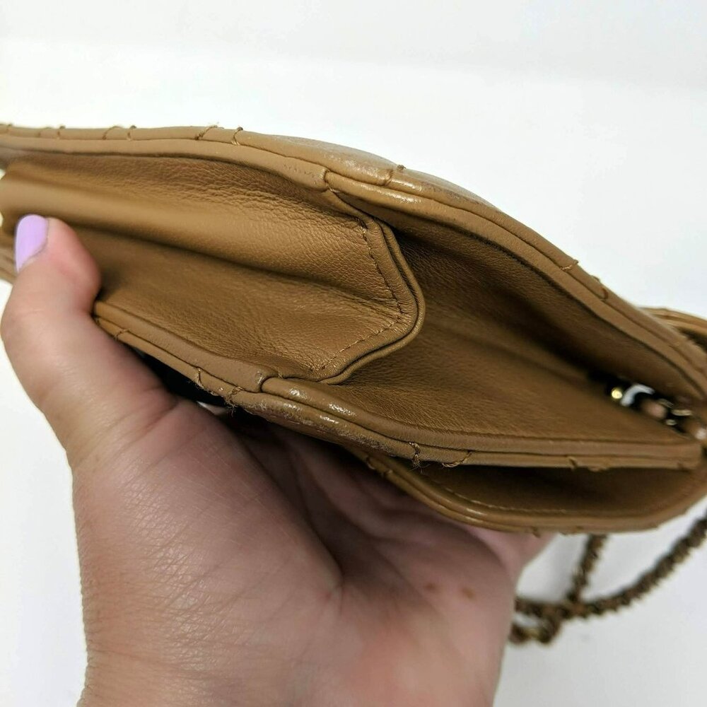 Chanel Flap Bag Tan Beauty Lock Chain Strap Shoulder Quilted Crossbody - Picture 15 of 16